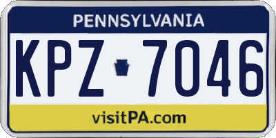 PA license plate KPZ7046
