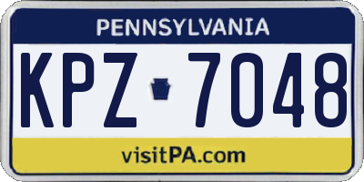 PA license plate KPZ7048