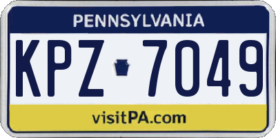 PA license plate KPZ7049