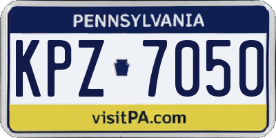 PA license plate KPZ7050
