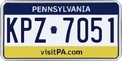 PA license plate KPZ7051