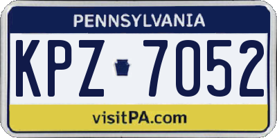 PA license plate KPZ7052