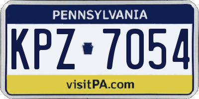 PA license plate KPZ7054