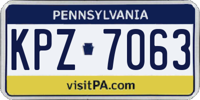 PA license plate KPZ7063