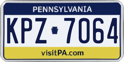 PA license plate KPZ7064