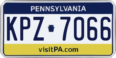 PA license plate KPZ7066