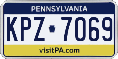 PA license plate KPZ7069
