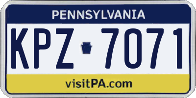 PA license plate KPZ7071