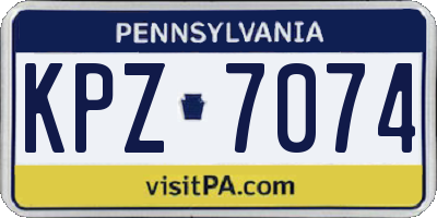 PA license plate KPZ7074
