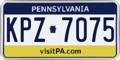 PA license plate KPZ7075