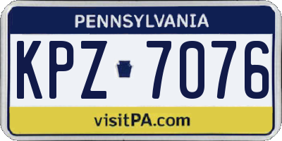 PA license plate KPZ7076