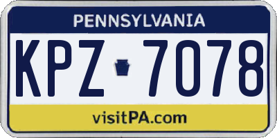PA license plate KPZ7078
