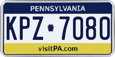 PA license plate KPZ7080