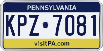 PA license plate KPZ7081