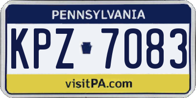 PA license plate KPZ7083