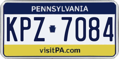 PA license plate KPZ7084