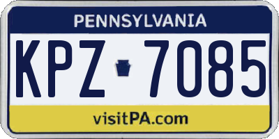 PA license plate KPZ7085