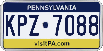 PA license plate KPZ7088