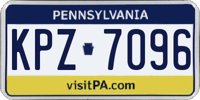 PA license plate KPZ7096