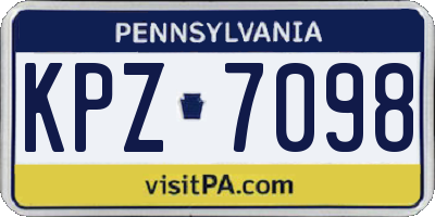 PA license plate KPZ7098