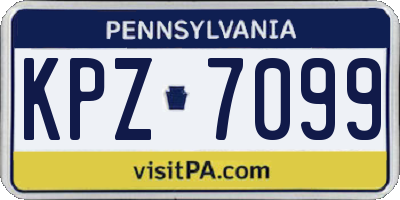 PA license plate KPZ7099