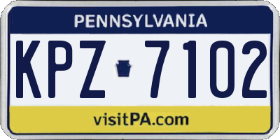 PA license plate KPZ7102