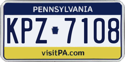 PA license plate KPZ7108