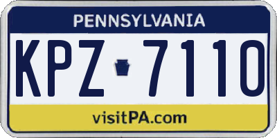 PA license plate KPZ7110