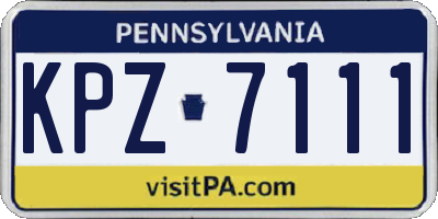 PA license plate KPZ7111