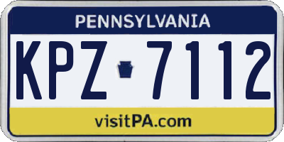PA license plate KPZ7112