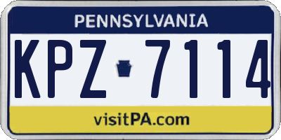 PA license plate KPZ7114