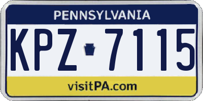 PA license plate KPZ7115