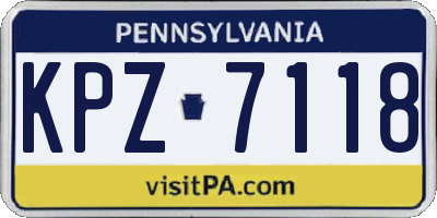 PA license plate KPZ7118
