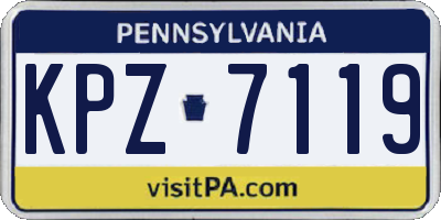 PA license plate KPZ7119