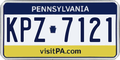 PA license plate KPZ7121
