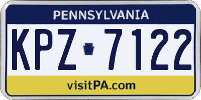 PA license plate KPZ7122
