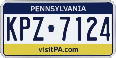PA license plate KPZ7124