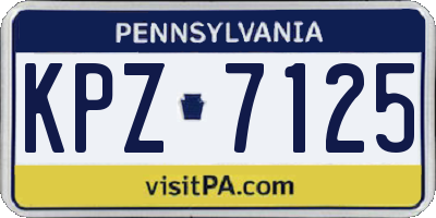 PA license plate KPZ7125