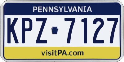 PA license plate KPZ7127