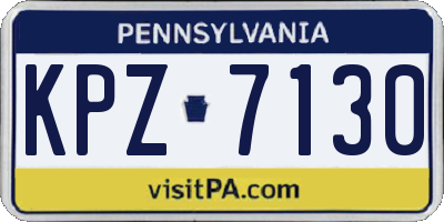 PA license plate KPZ7130