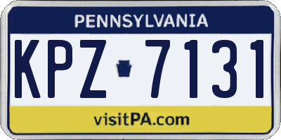 PA license plate KPZ7131