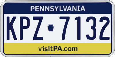 PA license plate KPZ7132