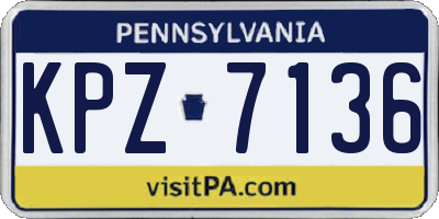 PA license plate KPZ7136