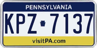 PA license plate KPZ7137