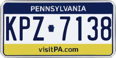 PA license plate KPZ7138
