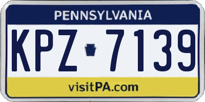 PA license plate KPZ7139