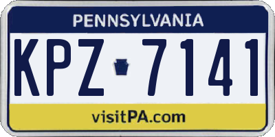 PA license plate KPZ7141