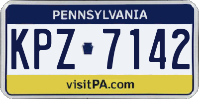 PA license plate KPZ7142