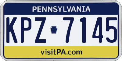 PA license plate KPZ7145