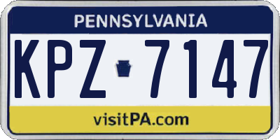 PA license plate KPZ7147